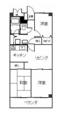 熊谷市本石のマンションの間取り