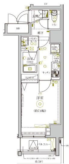 【港区赤坂のマンションの間取り】