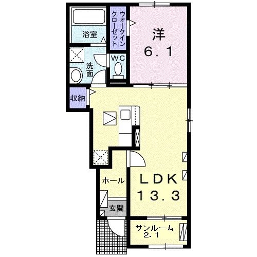 【柴田郡大河原町金ケ瀬のアパートの間取り】