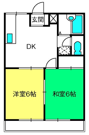 ハイツ原田　Bの間取り