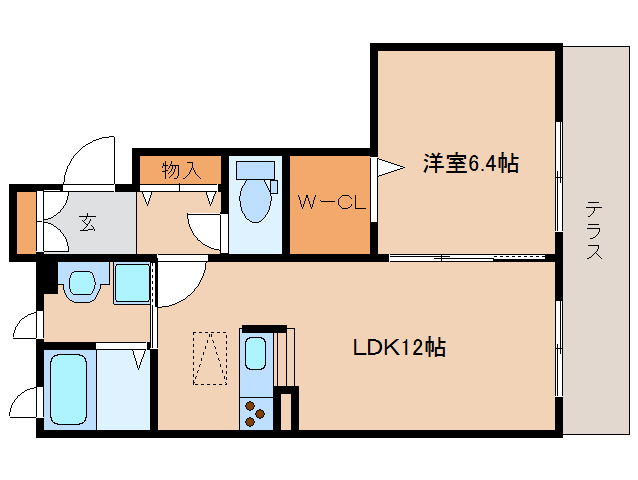 橿原市五井町のアパートの間取り