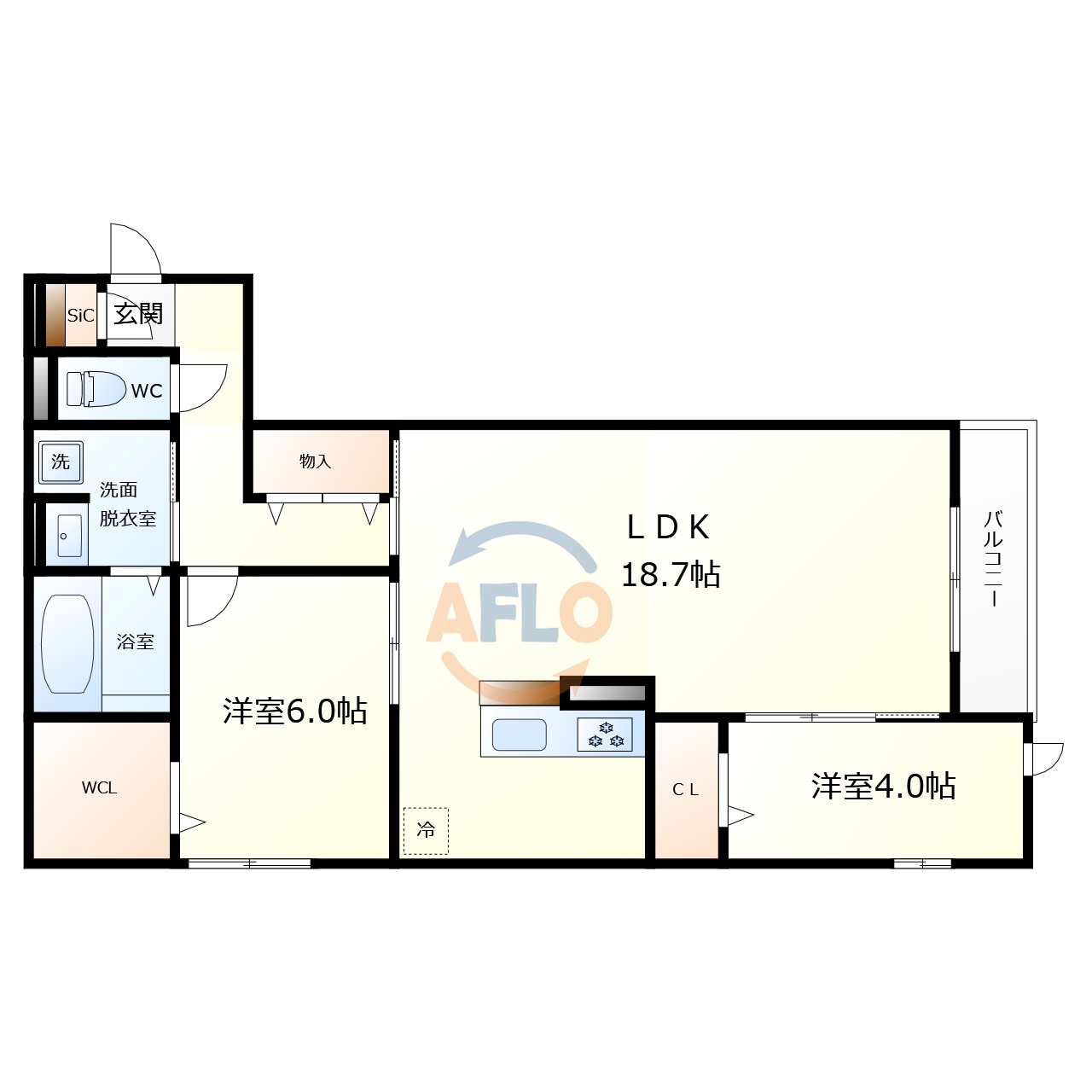 大阪市阿倍野区阪南町のアパートの間取り