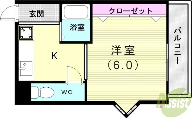 神戸市垂水区向陽のマンションの間取り