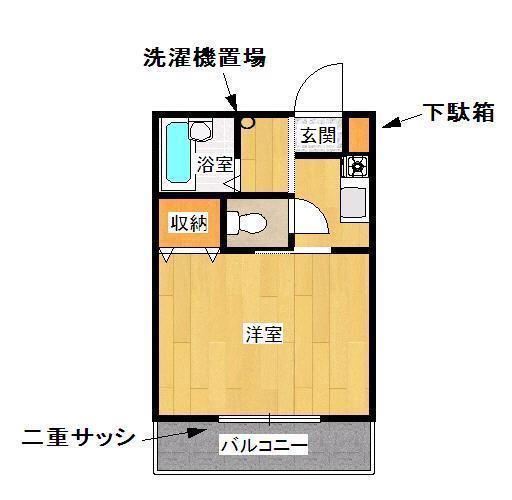 倉敷市玉島爪崎のアパートの間取り