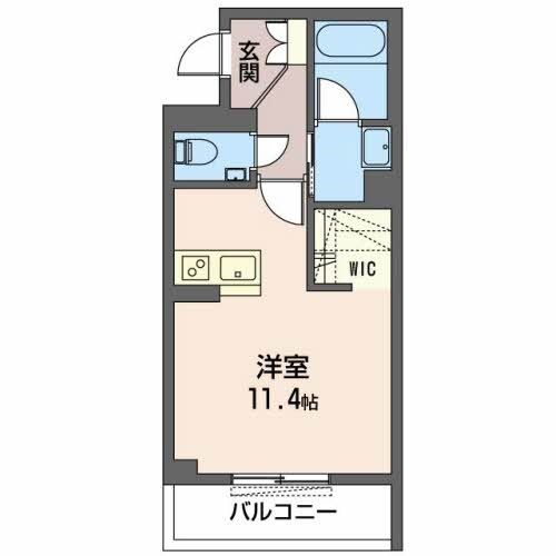 四日市市中浜田町のマンションの間取り