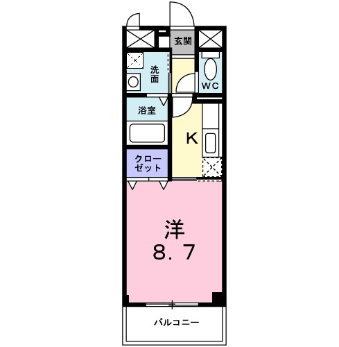 明石市二見町西二見駅前のマンションの間取り