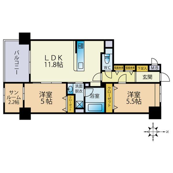 福岡市西区小戸のマンションの間取り