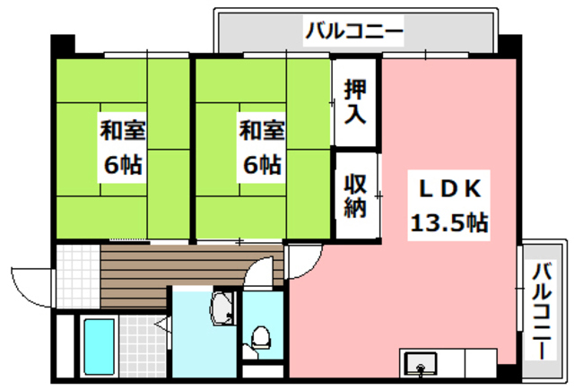 茨木市沢良宜浜のマンションの間取り