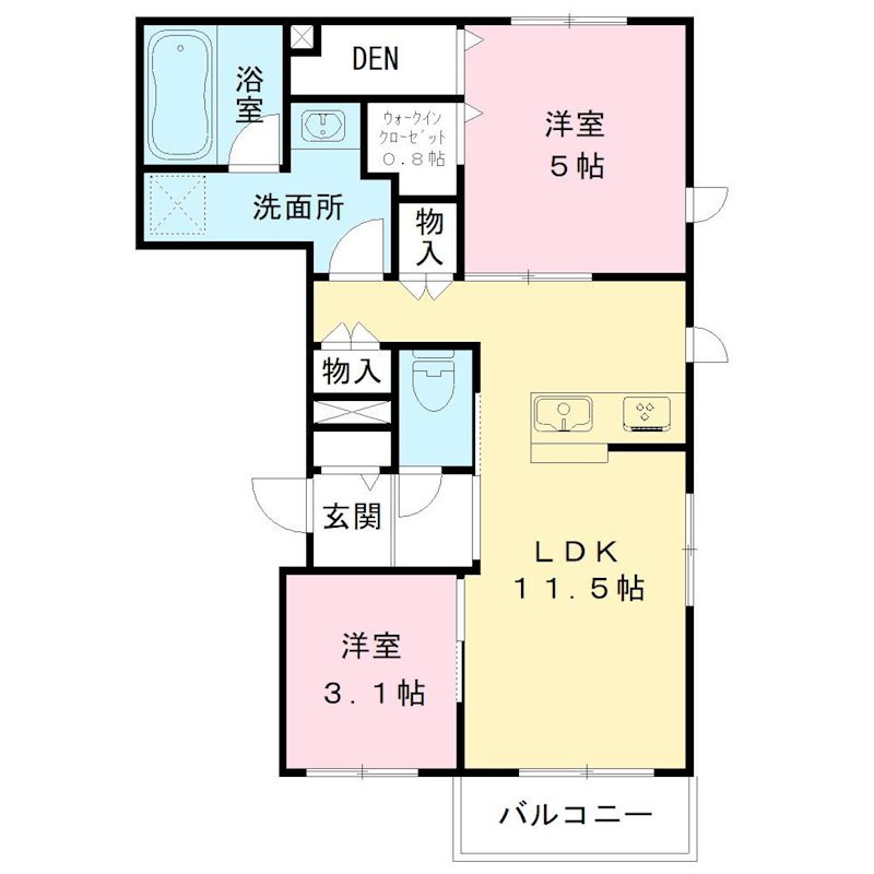 川崎市川崎区藤崎のマンションの間取り