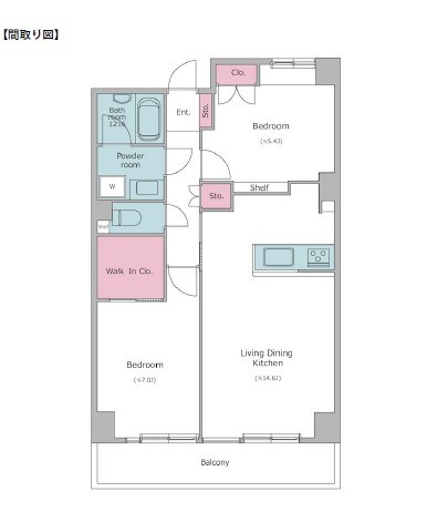 港区芝浦のマンションの間取り