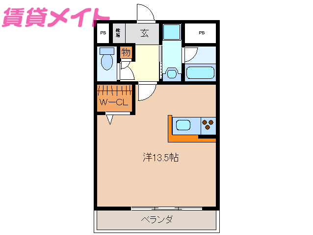 【四日市市金場町のマンションの間取り】