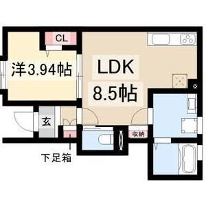 リーブルファイン日比津町2号棟の間取り