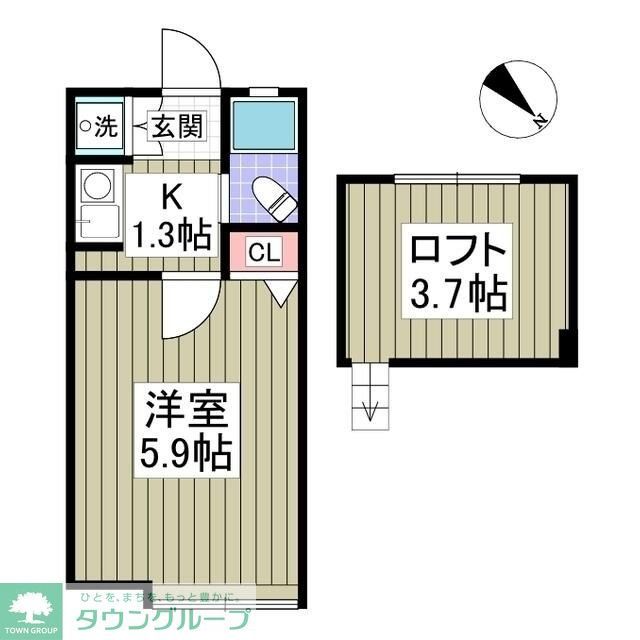 浦安市東野のアパートの間取り