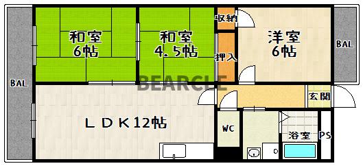 グリーンメドウ洛の間取り