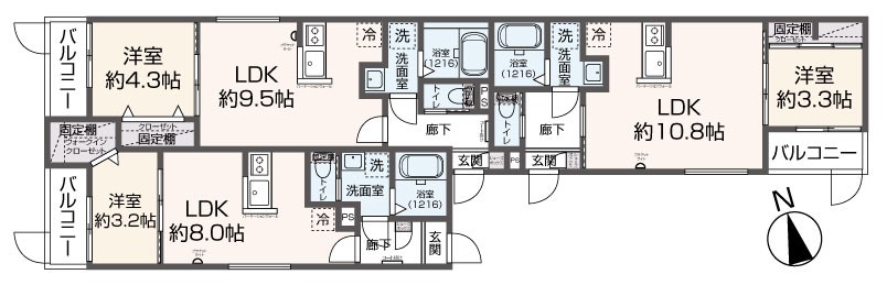 Calm箱崎の間取り