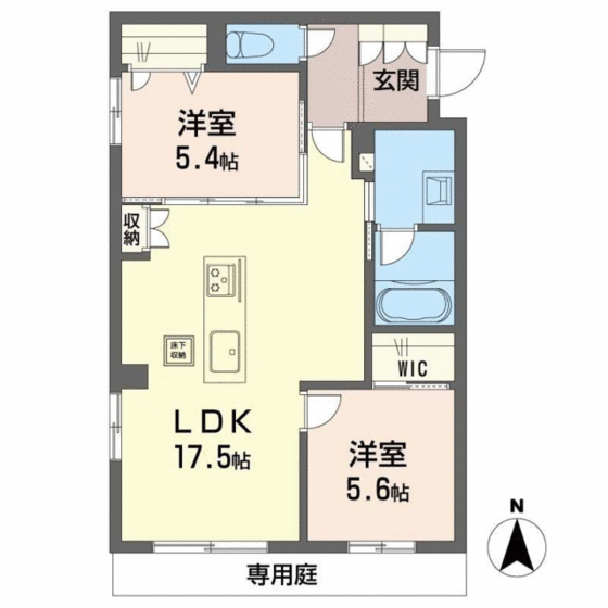 熊本市中央区国府のマンションの間取り