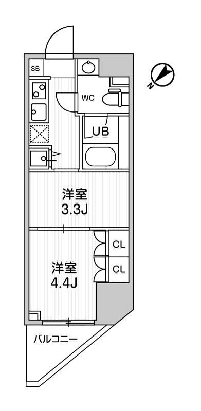 ＡＲＫＭＡＲＫ巣鴨ｓｔａ．の間取り