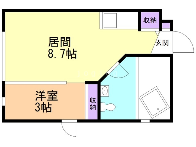 札幌市豊平区美園十一条のマンションの間取り