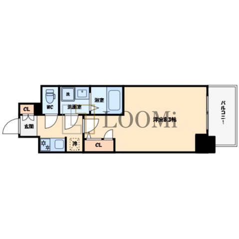 S-RESIDENCE難波大国町dominaの間取り