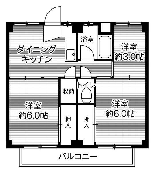 ビレッジハウス野田1号棟の間取り