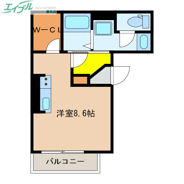 桑名市大字東方のアパートの間取り