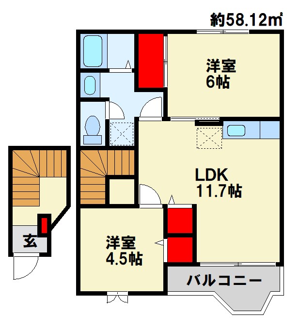 ベラーノ　Ｋ・Ｍの間取り