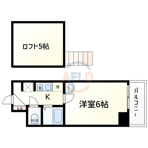 大阪市阿倍野区阪南町のマンションの間取り