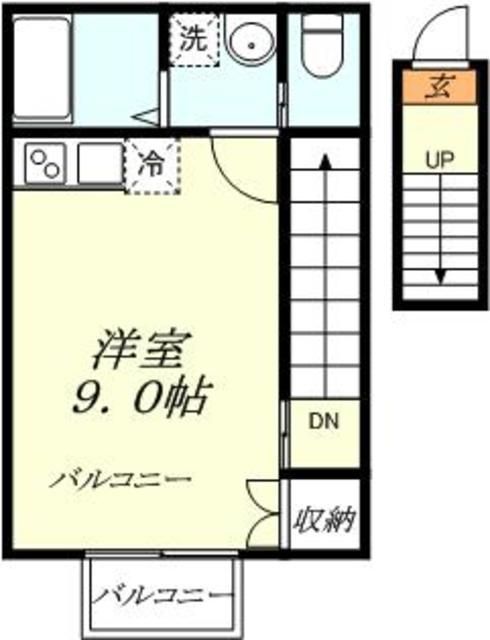 春日部市南のアパートの間取り