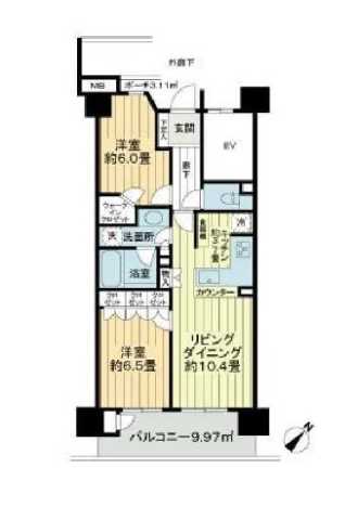 【江戸川区南葛西のマンションの間取り】