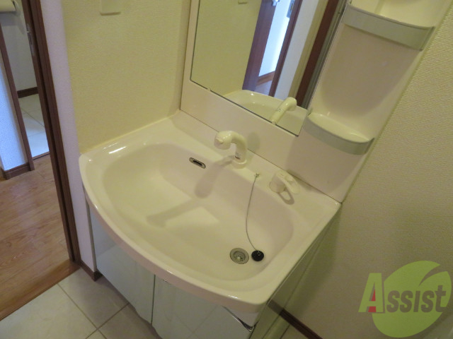 洗面設備　洗面化粧台は脱衣所内に、身だしなみはこちらで