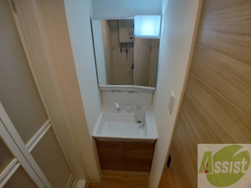 洗面設備　シャンプードレッサー。身支度はここでばっちりですね。