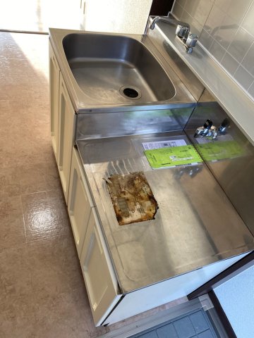 キッチン　プロパンガスの２口ガスコンロ設置可のキッチンです♪