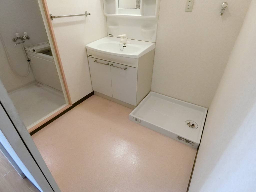 洗面設備　扉付き脱衣所　独立洗面台・室内洗濯機置場