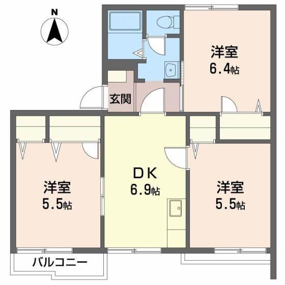 タウニィ高松B棟の間取り写真