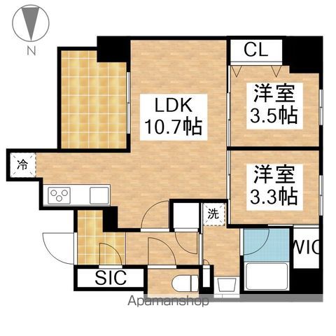 地下鉄鶴舞線 大須観音駅 徒歩5分 15階建 築3年の間取り写真