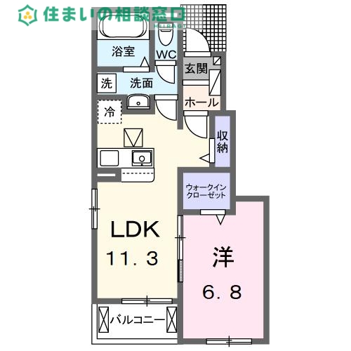 名鉄西尾線 西尾駅 バス乗車時間：8分 最寄りバス停で下車 徒歩7分 2階建 築4年の間取り写真
