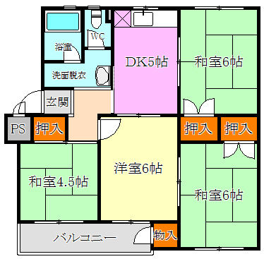 白川台南住宅1号棟の間取り写真