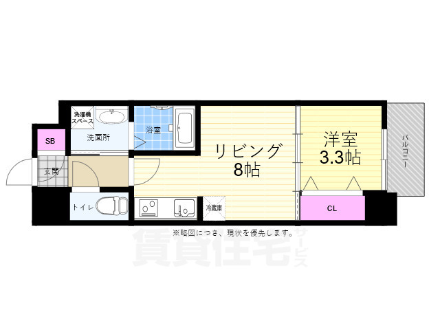 山陽新幹線 広島駅 徒歩10分 12階建 築2年の間取り写真