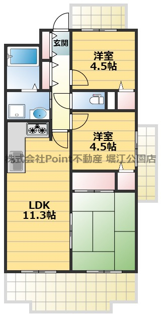 地下鉄御堂筋線 中津駅 徒歩7分 11階建 築38年の間取り写真