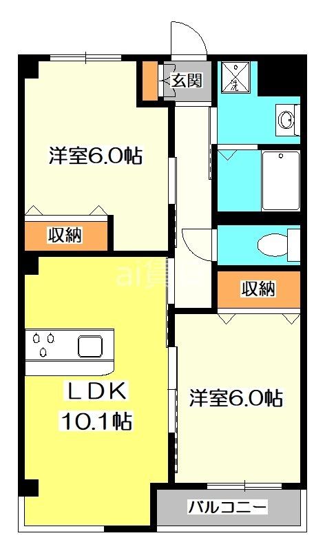 西武多摩川線 白糸台駅 徒歩8分 4階建 築10年の間取り写真