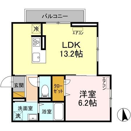 D-room弁天3丁目 Aの間取り写真
