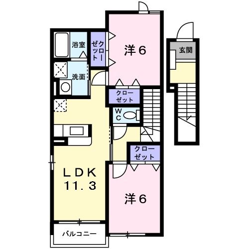 グランメール大善II　Ａの間取り