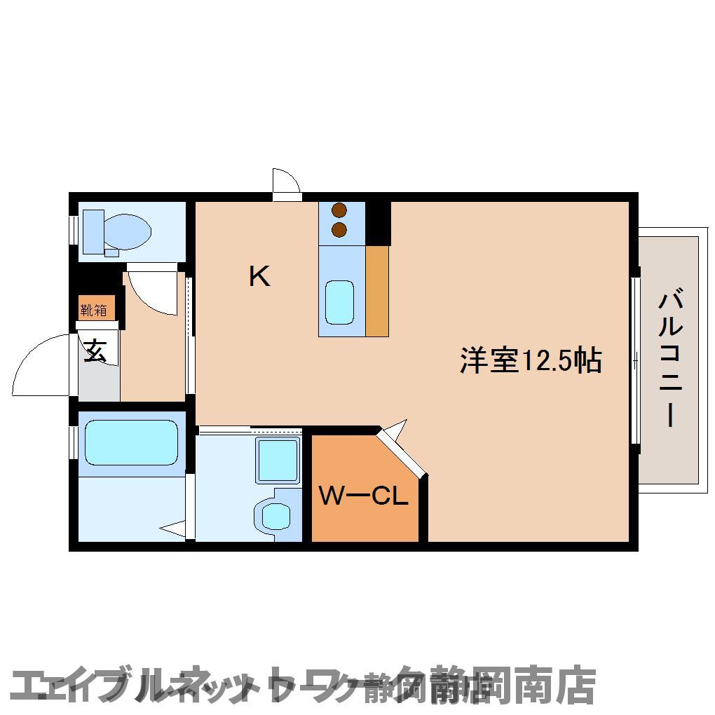 静岡市駿河区西島のアパートの間取り