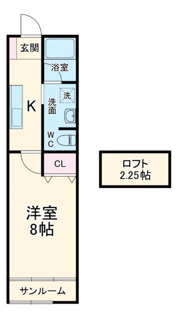 静岡県浜松市中央区曳馬５（アパート）の賃貸物件の間取り