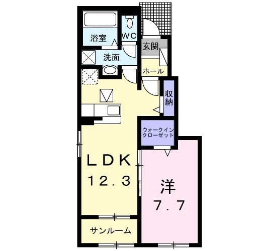 鹿嶋市平井東のアパートの間取り