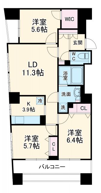 横浜市神奈川区金港町のマンションの間取り