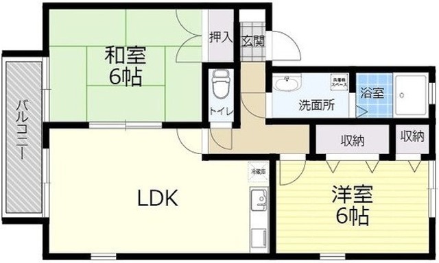 サニーハイツ大砲館Ｃの間取り