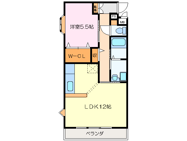 松阪市川井町のマンションの間取り