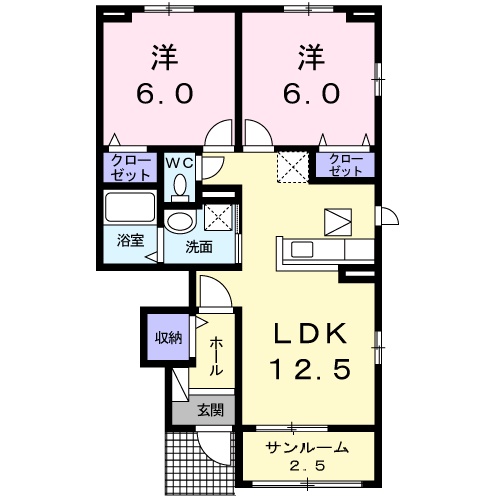 フローラルトラスト　Ａの間取り