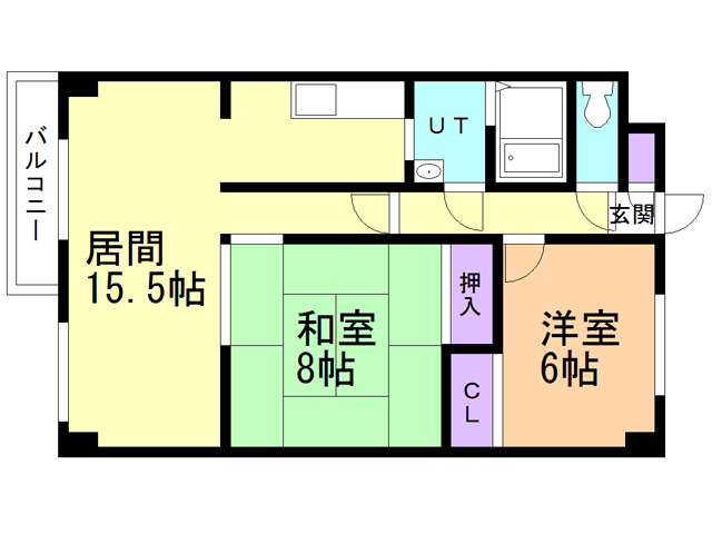 函館市千歳町のマンションの間取り